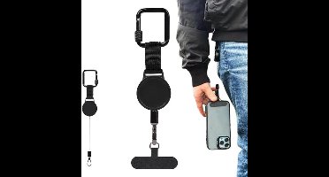 1 stuk intrekbaar antidiefstal telefoonkoord voor buiten - Duurzame, intrekbare antidiefstal telefoonhouder, lichtgewicht koordhouder met veilige clip, draagbaar bevestigingssysteem voor reizen, wandelen en klimmen