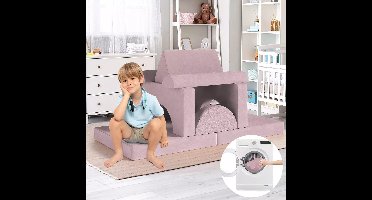 Modulaire Kindersofa – Speelbank – Kinderspeelbank – Speelmeubel – Peutersofa – Fluweelzachte Stof – 14-Delige Set