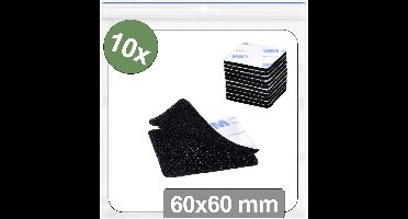 Quadrios 25CA657 Klittenband punten Om vast te plakken Haak- en lusdeel (l x b) 60 mm x 60 mm Zwart 10 stuk(s)