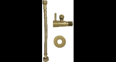 Xellanz Minimal Hoekstopkraan - 1/2x3/8 - met Flexibele Aansluitslang - 1/2x3/8 - 25cm - Geborsteld Messing