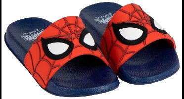Spiderman Slippers Jongens - Marvel Badslippers - Antislip Zwembad Slippers - Blauw Rood - Officieel Gelicenseerd