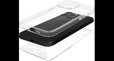 Mayaxess, Beschermingspakket Geschikt voor Apple iPhone 16 Pro Zacht Shell en Gehard Glas, Transparant