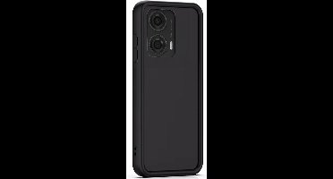 Hoesje geschikt voor Motorola Moto E14 / G24 / G24 Power / G04 / G04s - Versterkte randen - Bescherming Camera & Scherm - Matte Design Jet Zwart