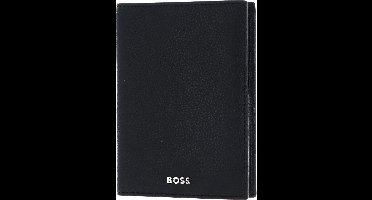 HUGO BOSS Leren Identiteitskaarthoesje Classic Grained Passport Case Black Zwart