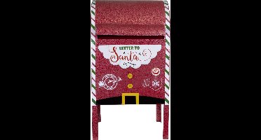 Kerstman brievenbus/mailbox - rood - staand - 52 cm - Letter to Santa - kerstdecoratie