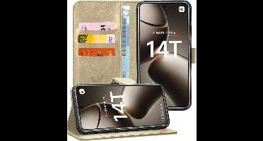 Hoesje geschikt voor Xiaomi Redmi 14T / 14T Pro - Portemonnee Book Case Goud