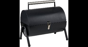 alpina Tafel BBQ Houtskool - Tafelgrill met Grillplaat en Deksel - Compacte Barbecue met Grillplaat - Tafelbarbecue Draagbaar - Ideaal voor Buiten - Zwart