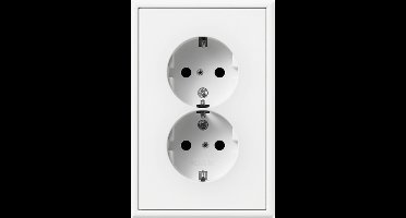 Jung LS990 Dubbele Stopcontactuitgang Matt Wit Met Veiligheidscontact - LS5015KIWWM - E3YNV
