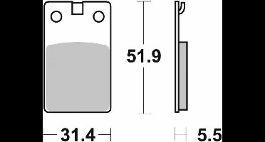 sbs remblokje voor motorfiets rieju 50 dragstar 1992 av / 595hf nieuw