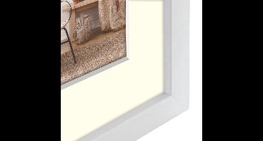 ZEP - Houten Fotolijst Malmo Wit met Passepartout voor foto formaat 10x15 / 15x20 - V4568W