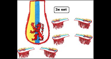 3x Set schouder epaulette Limburgs wapen - Thema feest optocht fun festival carnaval