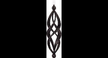 Spiraal hanger - Glitter Zwart - dia.5H18cm