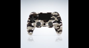 Ntech PS4 Controller Geschikt voor PS4 en PS3 - PS4 controller Draadloos Camouflage Grijs - Audio Jack Input - Touch Sensor - Dual Trilmotoren Draadloze Controller