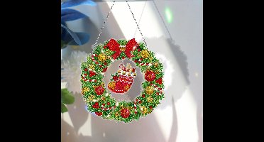 Raamhanger - 01 - Kerstsok - Diamond painting - compleet pakket - Diamond painting by Wietske