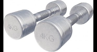 Gorilla Sports Dumbellset 8 kg - 2x4 kg - Halterset - Vaste dumbbells - Chroom
