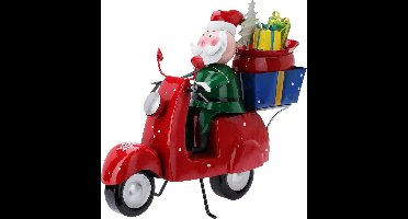 kerstman pop - kerstman - kerstman op scooter - kerstverlichting - op batterij - kerst - kerstversiering