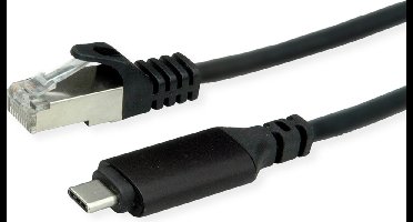 ROLINE USB 3.2 Gen 2 Type C naar Gigabit Ethernet-converterkabel, zwart, 1,5 m