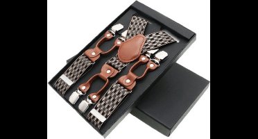 Pijlenpatroon geborduurd koper - Heren bretels - volwassenen