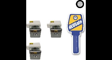 Heosafe Lock met 3 sloten grijs/ zilver