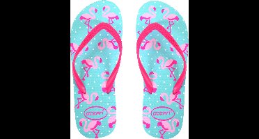 Flamingo slippers blauw - maat 39