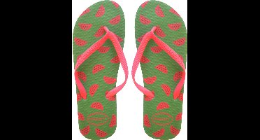 Watermeloen slippers groen - maat 40