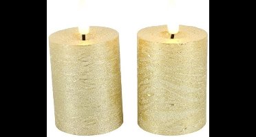 Stompkaars Lyon met LED - 5 x 9 cm - Goud - 2 stuks