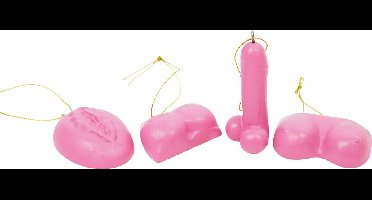 Housevitamin Body Kersthangers – Set van 4 Sexy Kerstornamenten – Roze – Originele Kerstdecoratie 2025