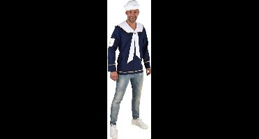 Blauwe Matroos Blouse Man - Maat XL/XXL