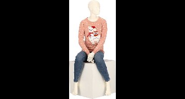 Kersttrui dames - Gebreide kersttrui - Roze - Maat S - kersttrui dames volwassen - kersttrui - kerst trui - kerst trui dames
