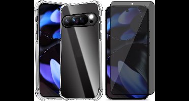 Hoesje geschikt voor Google Pixel 9 Pro XL / 10 Pro XL - Privacy Screenprotector Volledig Dekkend Glas - Shockproof Transparant