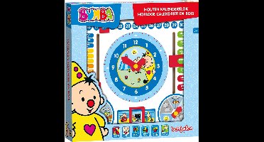 Bumba houten speelgoed kalenderklok leerklok oefenklok - peuter kleuter speelgoed junior - vanaf 3 jaar - Bambolino Toys