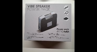 vibe powerbank 6000 mAh en design speaker in 1 incl usb kabel 3.5" minijack kabeltje en zakje om alles in te doen