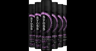 Syoss Fullness - Haarspray - Styling, Verzorging en Herstel - Directe Transformatie - Volle en Volumineuze Look - Dun en Fijn Haar - Voordeelverpakking - 6x300 ml