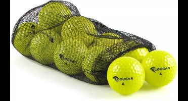 Cougar - Gele golfballen - 12 stuks in net