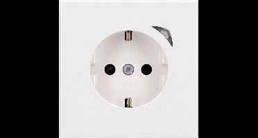 Jung HOME BT LS 1521 SE WW Wandcontactdoos met randaarde Energy Alpine wit