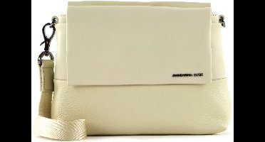 MANDARINA DUCK Leren Schoudertas Athena Flapover Crossover Cream-White Beige