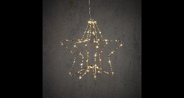 Ster Hangend 60 LEDs Warm Wit 32x30 cm Goud