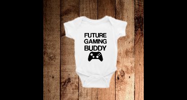 Romper met tekst 'Future Gaming Buddy' | Gaming Babykleding | Kraamcadeau Maat 68