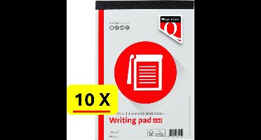 10 x Schrijfblok Quantore - A5 - lijn - 100vel - 60gr - voordeelset