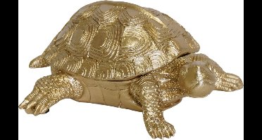 Housevitamin Turtle Box - Polyresin - Goud - 15.5x13.5x7.5cm - Opbergbox voor sieraden en kleine spullen