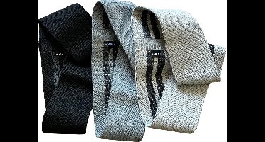 Luxe Elastiekenset Kort – Grijstinten - Bevat 3 korte elastieken (38x8 cm) in verschillende weerstanden van 45 tot 75KG. Gemaakt van elastisch katoen met anti-slip strips voor comfort en stabiliteit. Perfect voor trainingen van benen, heupen.