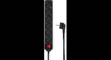 Nedis Stekkerdoos - Randaarde stekker / Type F (CEE 7/7) - 6-wegs - 3.00 m - 3680 W - 16 A - Soort aarding: Zijcontacten - 230 V AC 50/60 Hz - Hoek van stopcontact: 45 ° - H05VV-F 3G 1,5 mm²