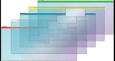 EXXO-HFP #34219 - DL Flexibele Documentenmap met schuifrits - Assorti kleuren rits - 10 stuks (1 pak @ 10 stuks)