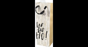 Wijn geschenktas cadeautas geschenkverpakking Kerst HoHoHo 36 cm set 36 stuks