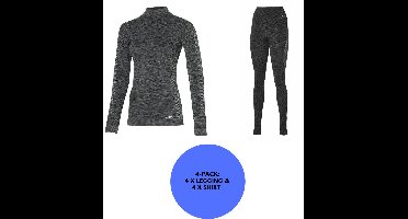 Heatkeeper - Premium thermo broek/shirt dames - Set - Maat L - Zwart - 4 x broek/shirt