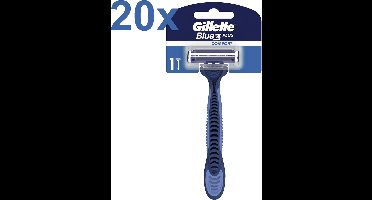 Gillette – Blue3 – Plus – Comfort – Wegwerpscheermesjes – 20 Stuks - Voordeelverpakking