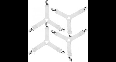 New Age Devi - Dekbedlaken aanspanner clips - Laken spanners - 4 stuks - Wit