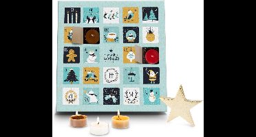 oCreon 2022 Cadeau - Geurkaarsen Adventskalender met 24 Theelichtjes - 30x30x2 cm
