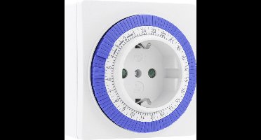 Q-Link schakelklok mechanisch vierkant wit