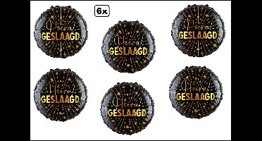 6x Luxe Folieballon Hoera geslaagd (45 cm) - NIET geleverd met helium - Thema feest land festival party fun folie ballon